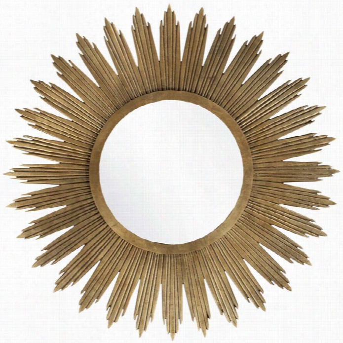 Surya Round Wall Mirror In Aged Gold