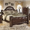 Ashley Gabriela Wood King Poster Panel Bed in Brown