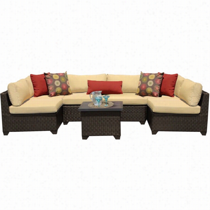 Tkc Belle 77 Piece Outdoor Wicker Couch Set In Sesame