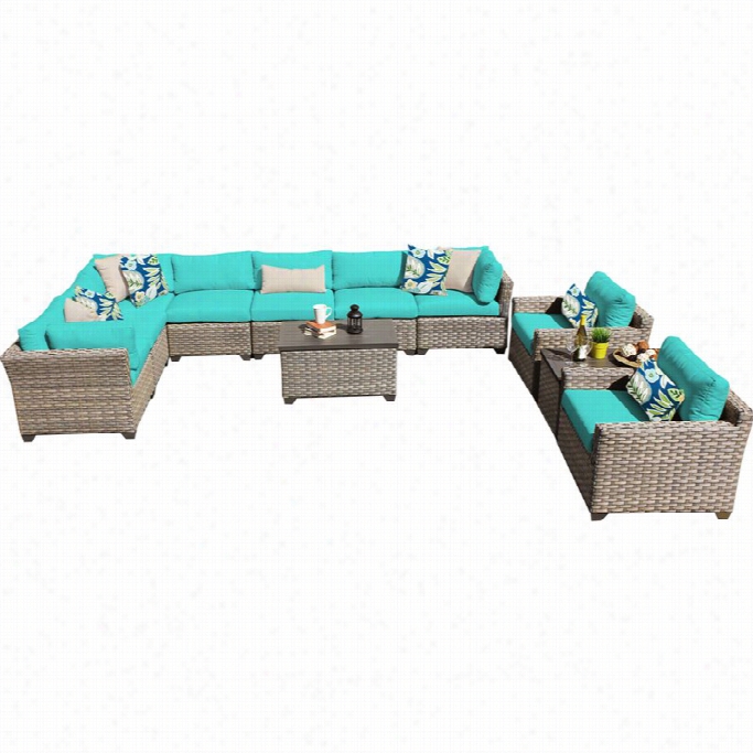 Tkc Monetrrey 11 Piece Outdoor Wicker Sofa Set In Aruba