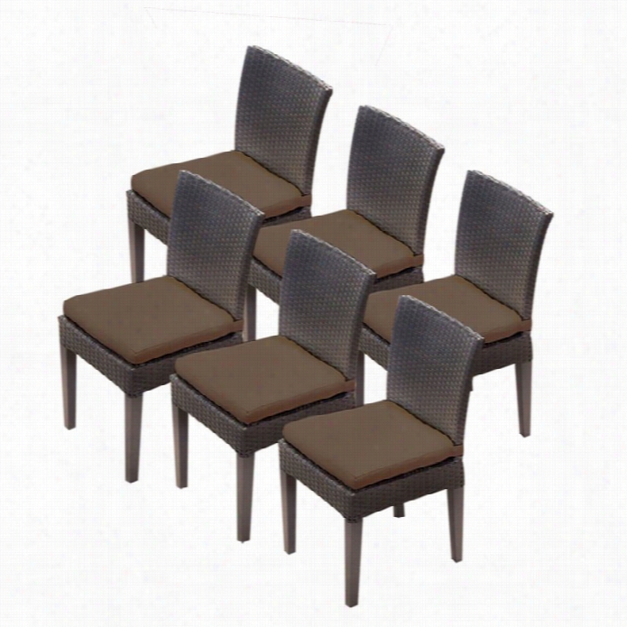 Tkc Napa Wicker Patio  Dining Chairs In Cocoa (set Of 6)