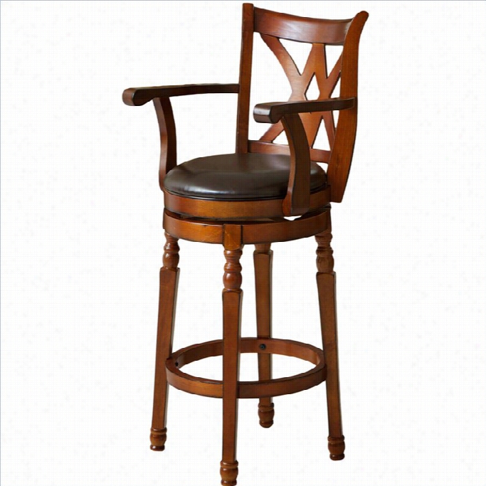 Trent Home 29 Sunset Armed Bar Stool In Brown