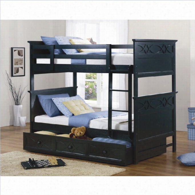 Trent  Close Sanibel Twin Over Twin Bunk Em~ In Black