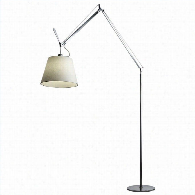 Volo Design Grand Floor Lamp In Polished Aluminum And White