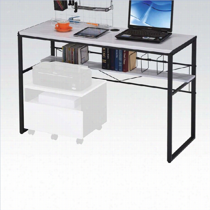 Acme Furniture Ellis Computer Desk In Black And  White