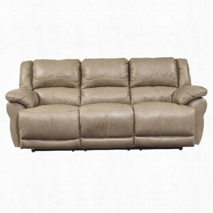 Ashley Furniture Lenoris Leather Recliniing Sofa In Caramel