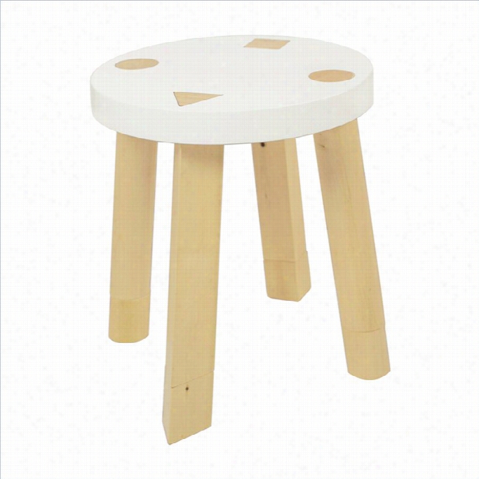 Babyl Etto Kaleidoscope Set Of 2 Stools In White An Natural