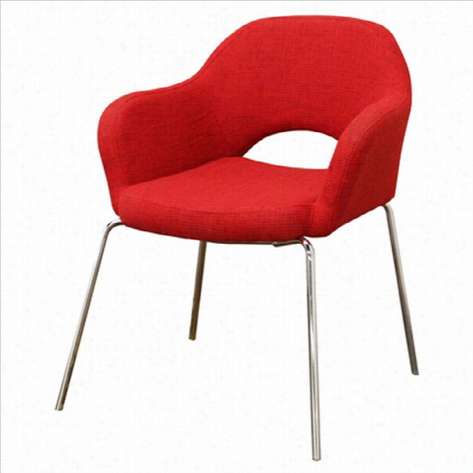 Baxton Studio Execut Ive Fabric Arm Lounge Chair In Red