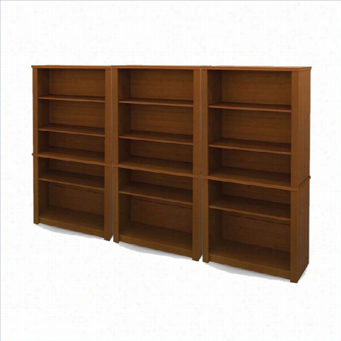 Bestar Prestive + W Ood Wsll Bookcase In Chocolate