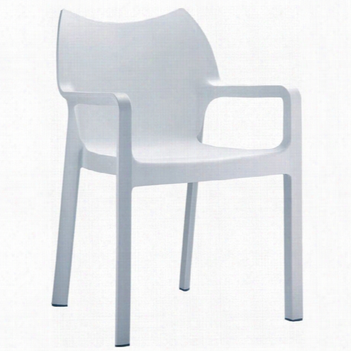 Compamia Diva Resin Outdoor Dininng Arm Chair In White