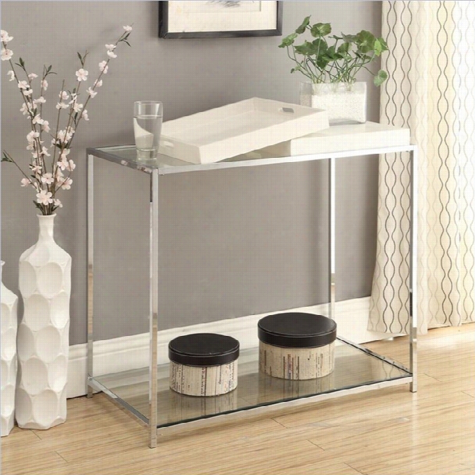 Convenience Concepts Palm Beach Glass Console Table In White