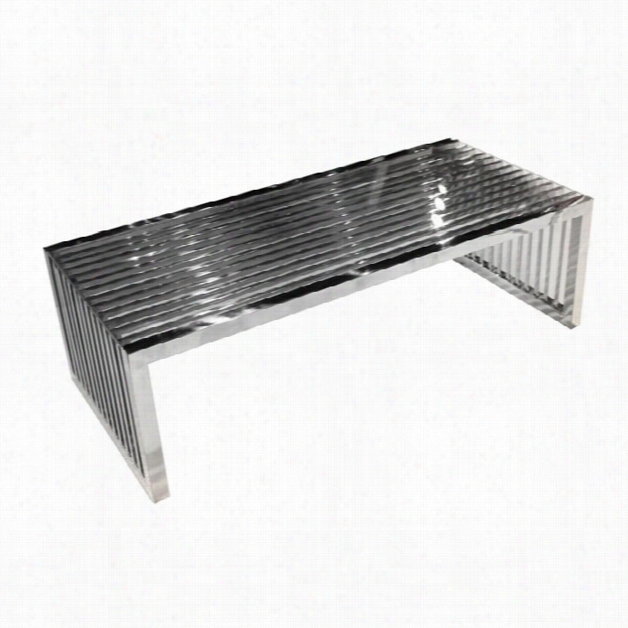 Diamond Sofa Soho Glass Rectangular Coffee Stand  In Stainless Steel