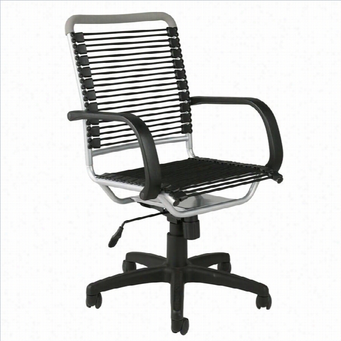 Eurostyle Bungie High Back Office Chair In Black And  Aluminum