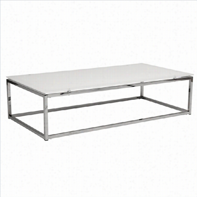 Eurostyle Sandor Coffee Table In Pure White G1dolt/chrome