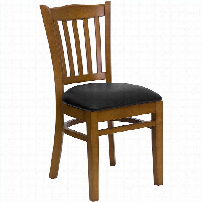 Flash Furniture Hercules Series Dining Chaid In  Cherry With Black Seat