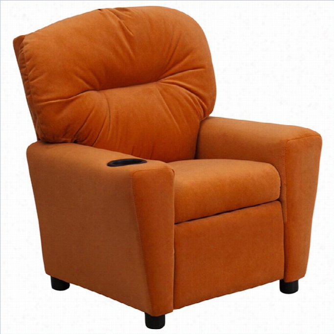 Flash Furniture Kids Recliner In  Orange Wiht Cup Holder