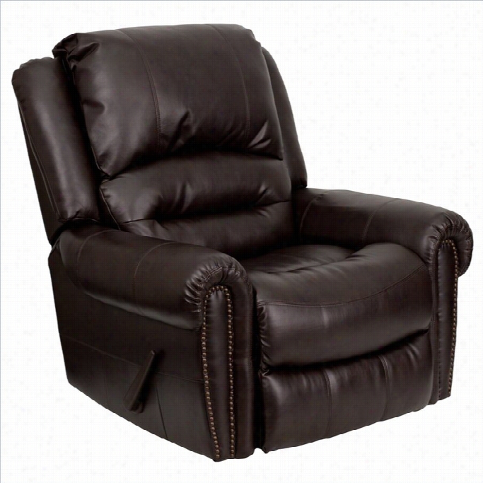 Flash Fuurniture Plush Leather Rocker Recliner In Brown