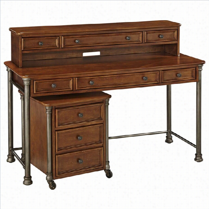 Home Stylew Oorleans Executiev Desk With Cot Ch And Mobile File In Vintage Carakel