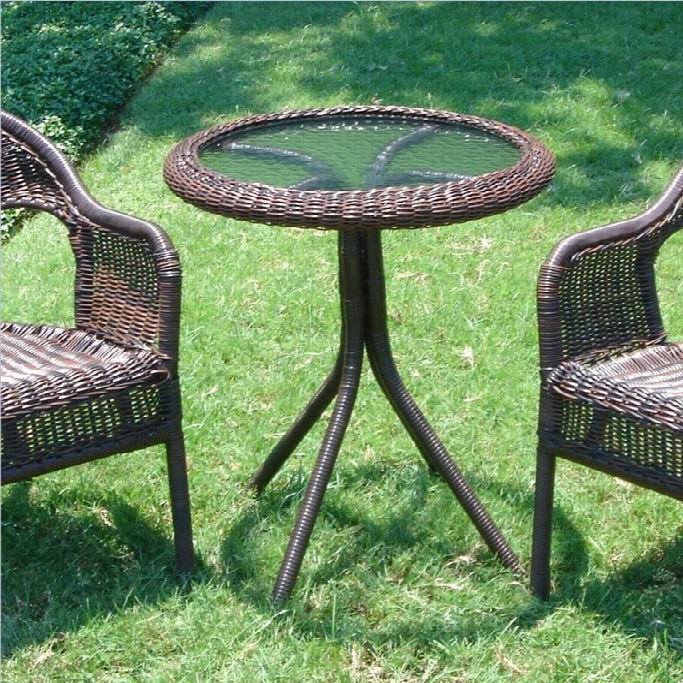 International Carravan  Bradford Glqss Top Outdoor Patio Bistro Table-antique Black