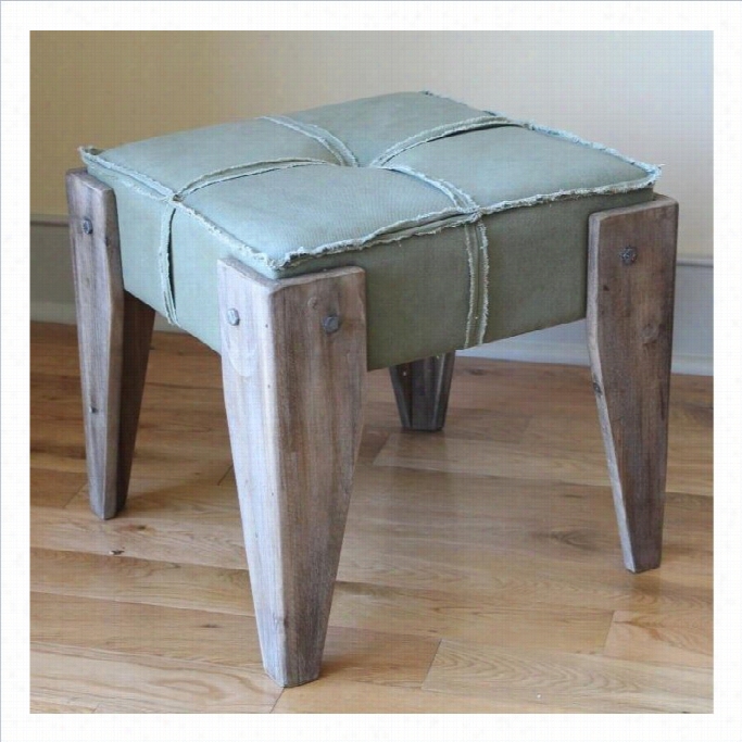 International Caravan Chralotte Sage Indoor Fabric Vanity Stool