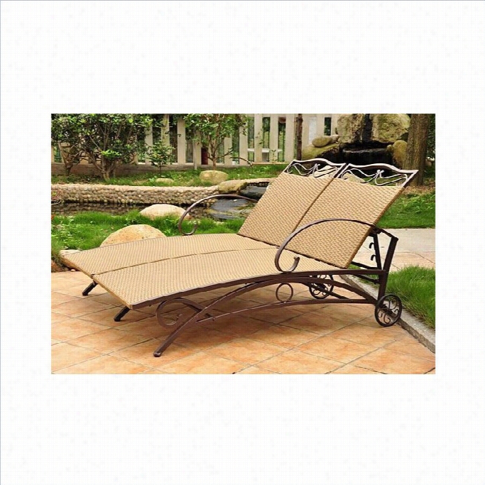 International Caravan Valencia Wicker Double Chaise Lounge