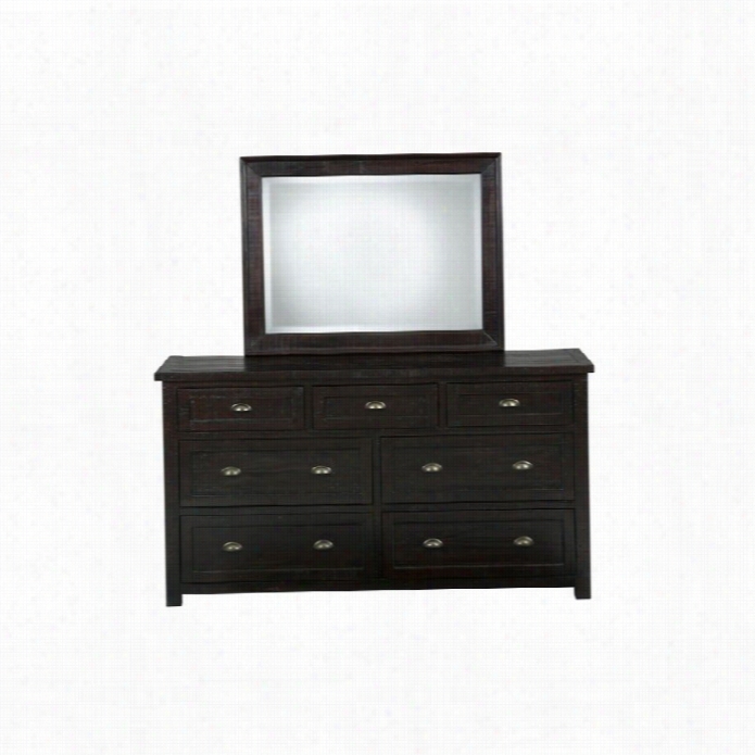 Jofran Prosoect Creek 7 Drawer Dresser In Dak Wood