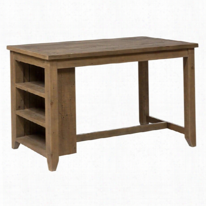 Jofran Slater Mill Wood Contrary Height 3 Shelf Dining Talbe In Brown