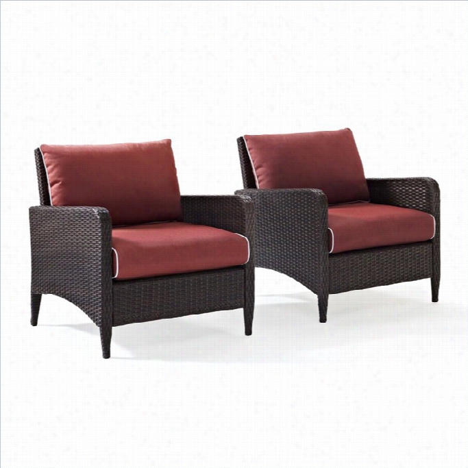 Kiawah 2 Piece Outdoor Wicker Seating Set In The Opinion Of Two Arm Chairs