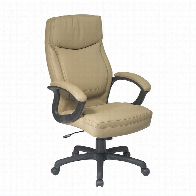 Office Star Executive High Back Tan Eco Leather Office Chair