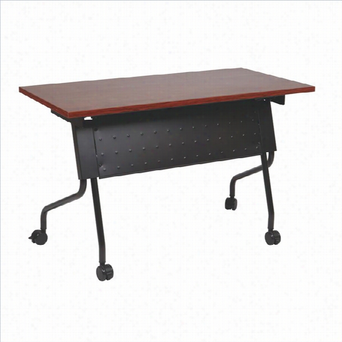 Office Star Trainiin G Table In Black And Cherry-29.5hx48wx24d