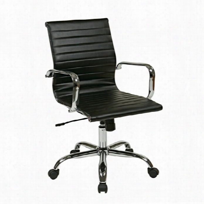 Office Star Work Witty Office Thick Padded Leather Chair In Black