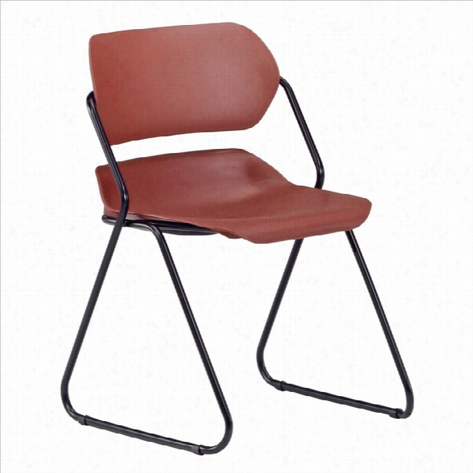 Ofm Armless Stack Stacking Chair With Black Frame In Wine