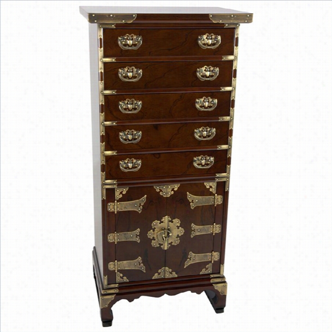 Orienta Furniture Korean Antique Style Accent Chest In Rosewood