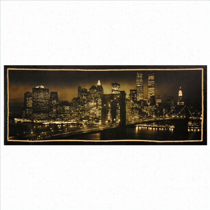 Oriental Furniture Recent York Skyline Canvas Wall Art  In Multicolor