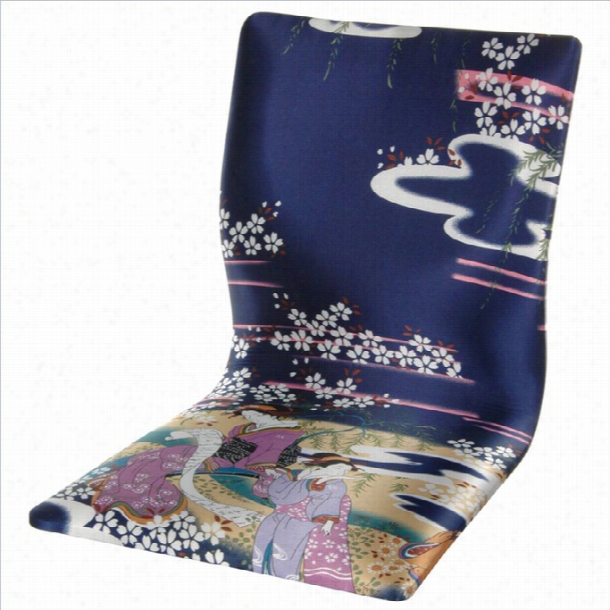 Oriental Furniture Taami Meditation Back Rest Chair In Indigo