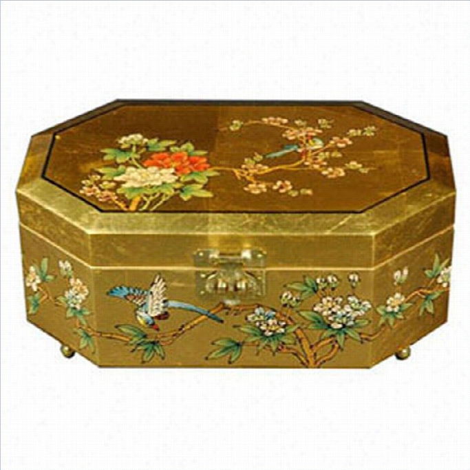 Oiental Furniture Violetta Jewelry Box In Gold