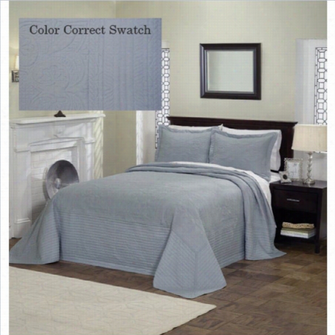 Pem America French Tile Bedspread In Dusty Blue-queen