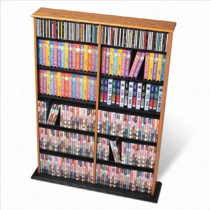 Prepac 51 Double Cd Dvd Wall Media Storage Torture In Oak And Black