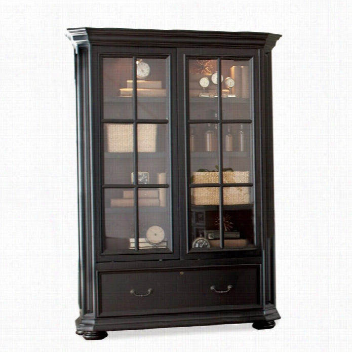 Riverside Movables Allegro Slippery Door Bookcase In Rubbed Black