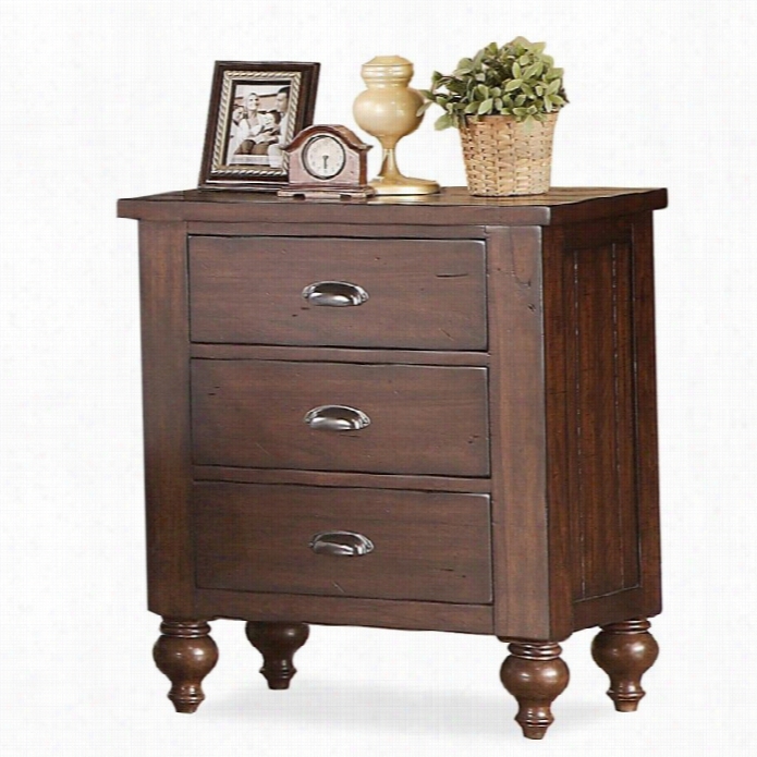 Riverside Furniture Castlewood 3-drawer Nightstand In Warm Tobacco