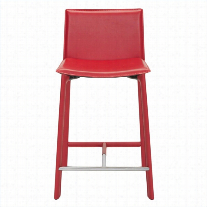 Safaiveh Anastasia 24 Counter Stool In Red (set Of 2)