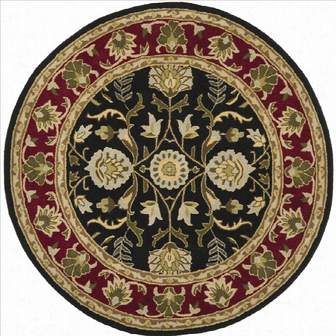 Safavieh Heritage Round Rug In Black / Re D