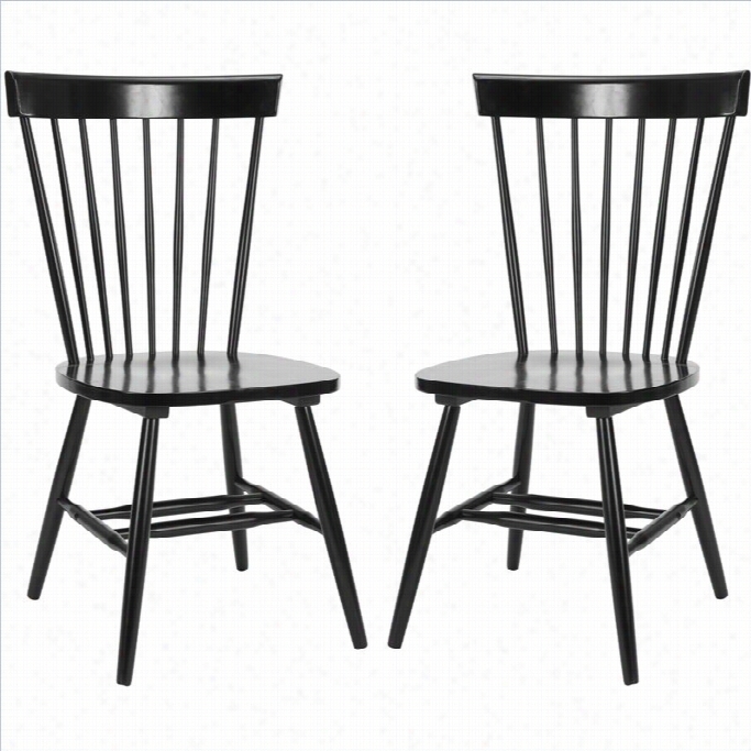 Safavieh Joslyn Oak Dining Chair In Black (set Of 2)