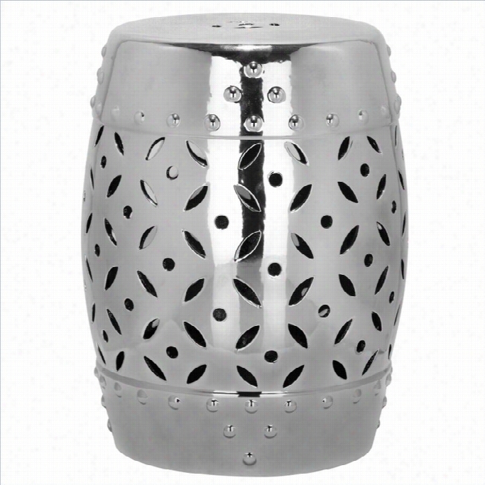 Safavieh Lattice Cion Ceramic Garden Stool In S Ilver