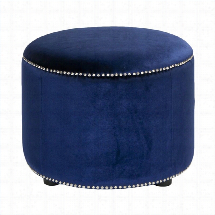 Safavieh Louis Beech Wood Ottoman In Blue