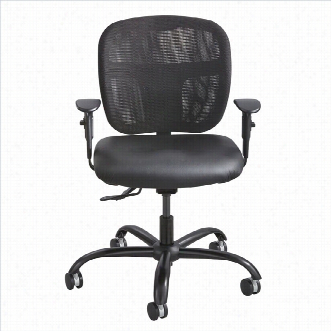 Safco Vue Intensifying Use Mesh Task Office Chair In Black Vinyl