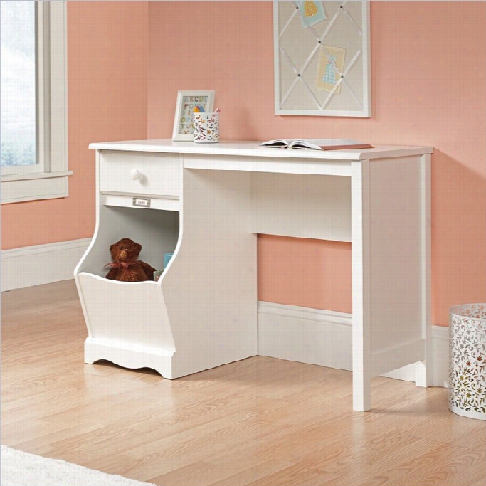 Sauder Pogo Desk In Soft White Finish