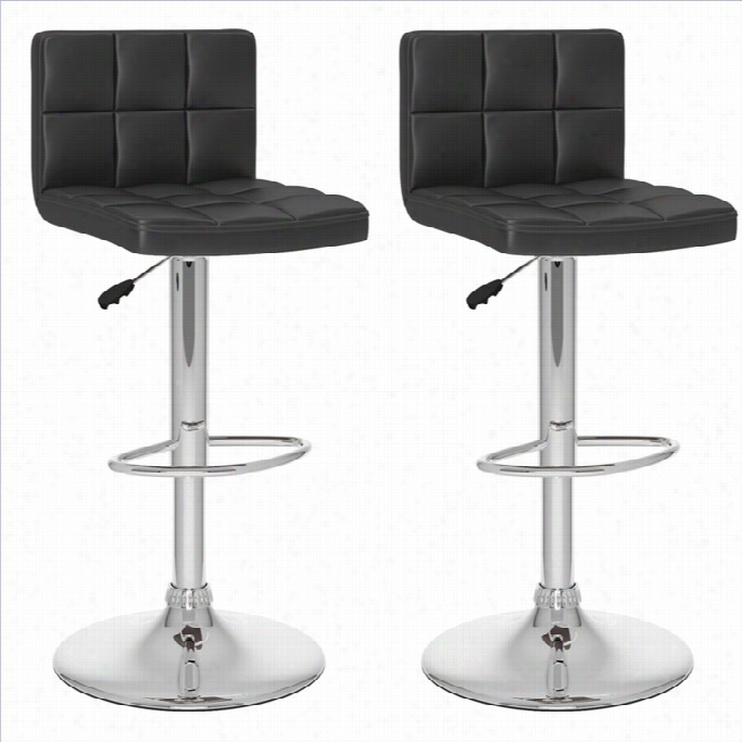Sonax Corliving 32 High Again Bar Stool In Black ( Set Of 2)