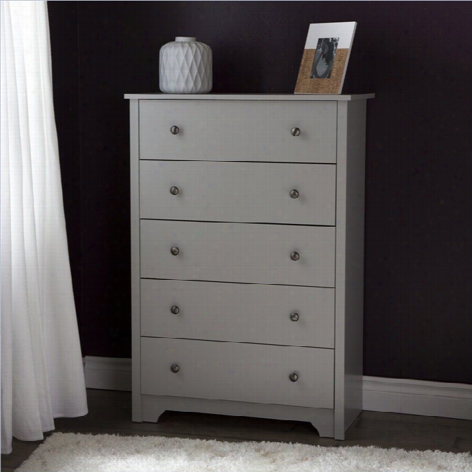 South Shor E Vito 5-drawer Chest In Soft Geay