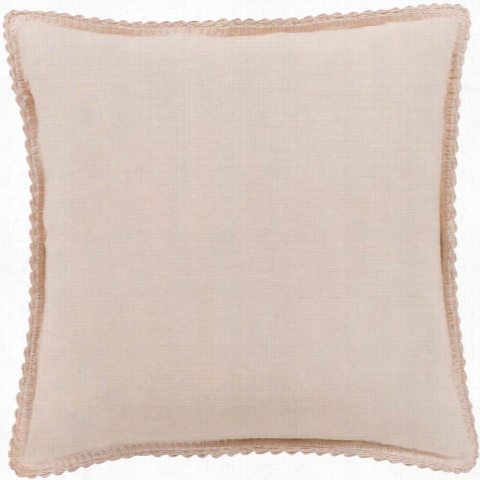 Surya Evelyn Woven Linen Euro Sham In Pink